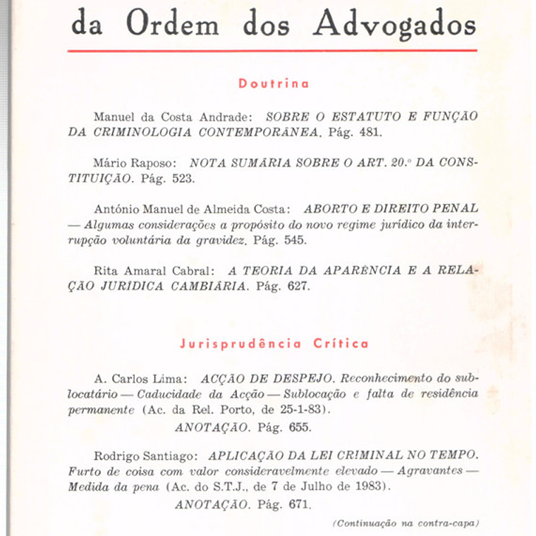 Revista da ordem dos advogados 1