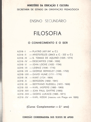 Filosofia o conhecimento e o ser