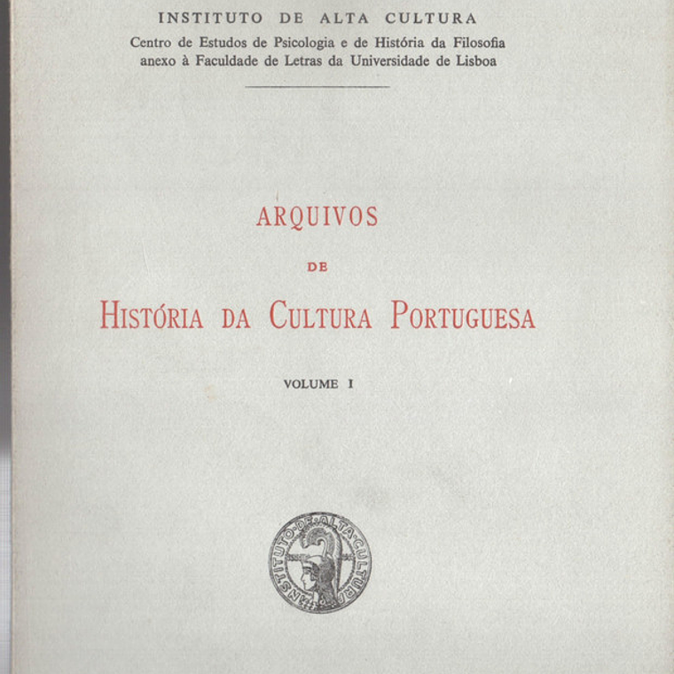 Arquivos de história da cultura portuguesa volume um 1