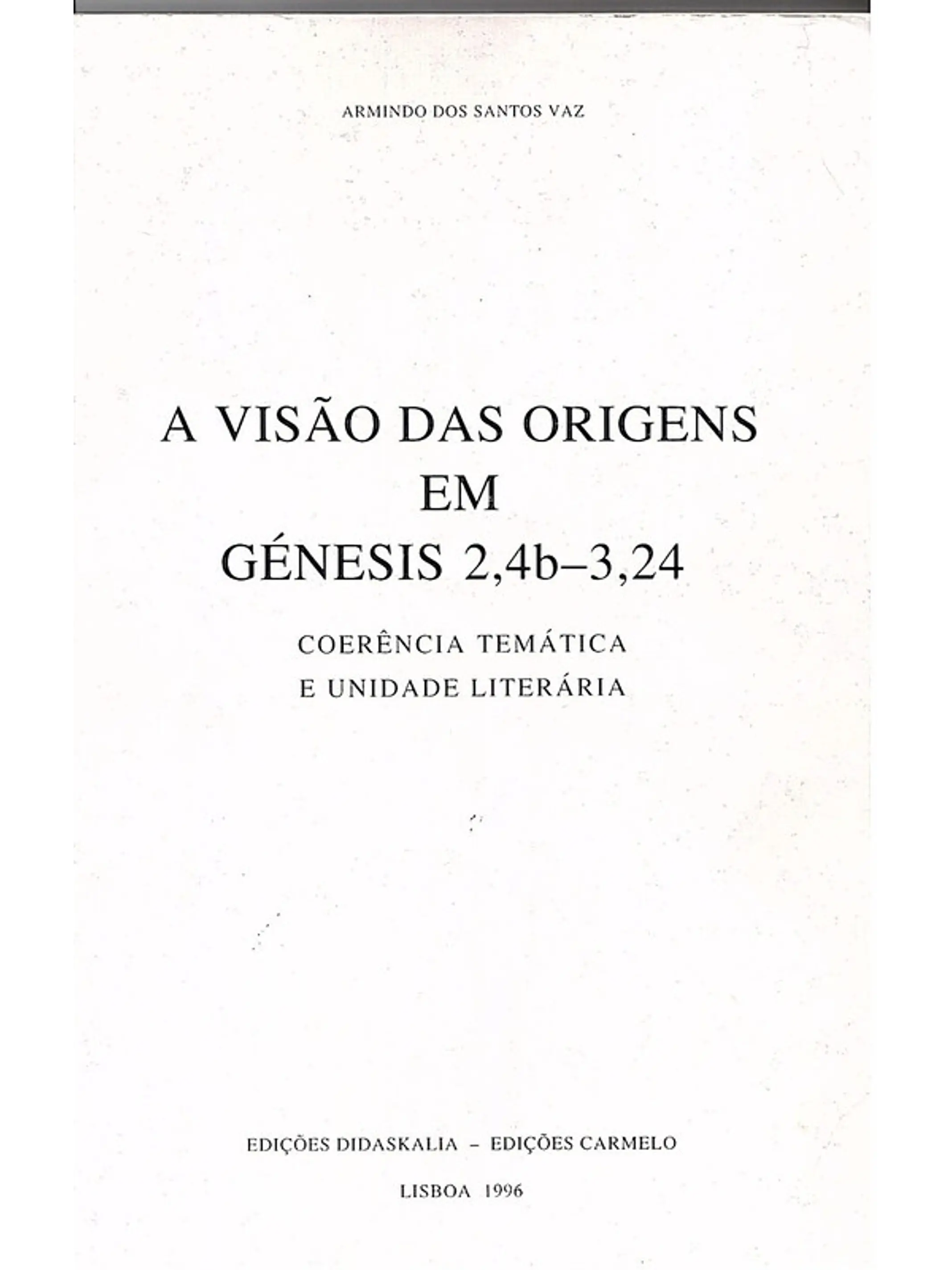 A visão das origens em génesis 1