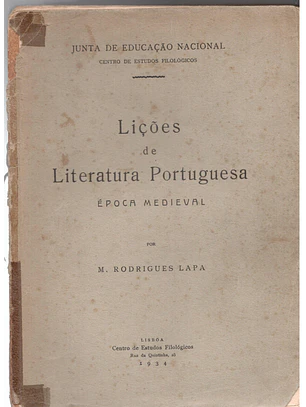 Lições de literatura portuguesa época medieval