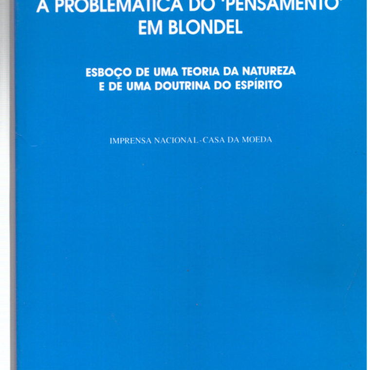 A problemática do pensamento em blondel 1
