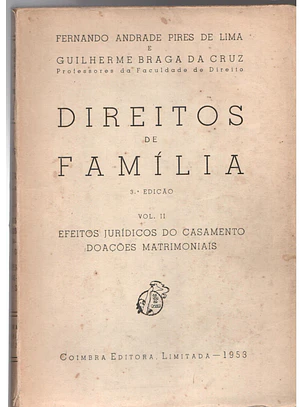 Direitos de família - efeitos jurídicos do casamento doações matrimoniais