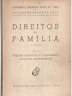 Direitos de família - efeitos jurídicos do casamento doações matrimoniais