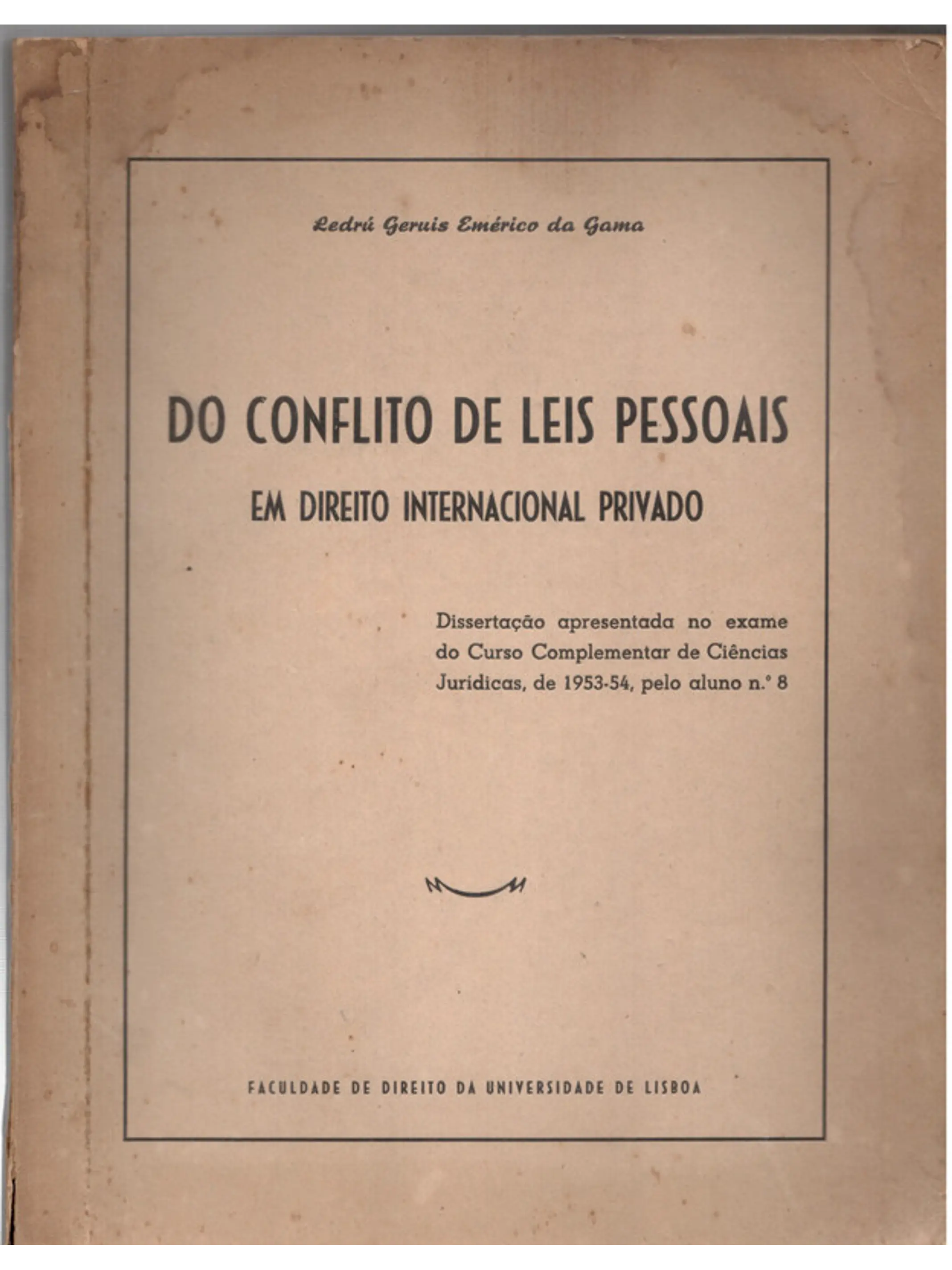 Do conflito de leis pessoais em direito Internacional privado 1