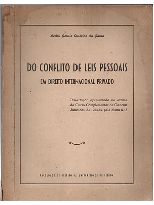 Do conflito de leis pessoais em direito Internacional privado