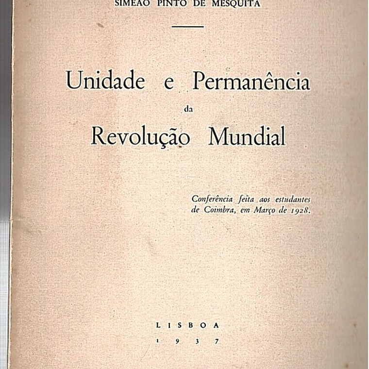 Unidade e permanência da revolução mundial 1