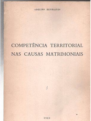 Competência territorial nas causas matrimoniais