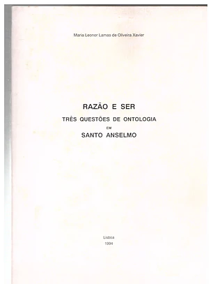 Razão e ser 3 questões de ontologia em Santo Anselmo