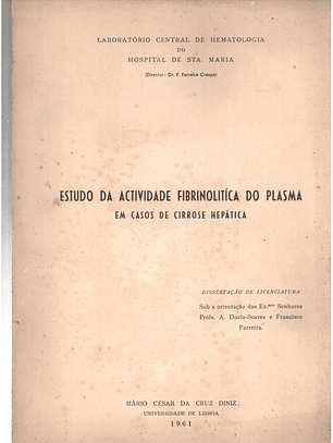 Tudo da atividade fibrinolítica do plasma