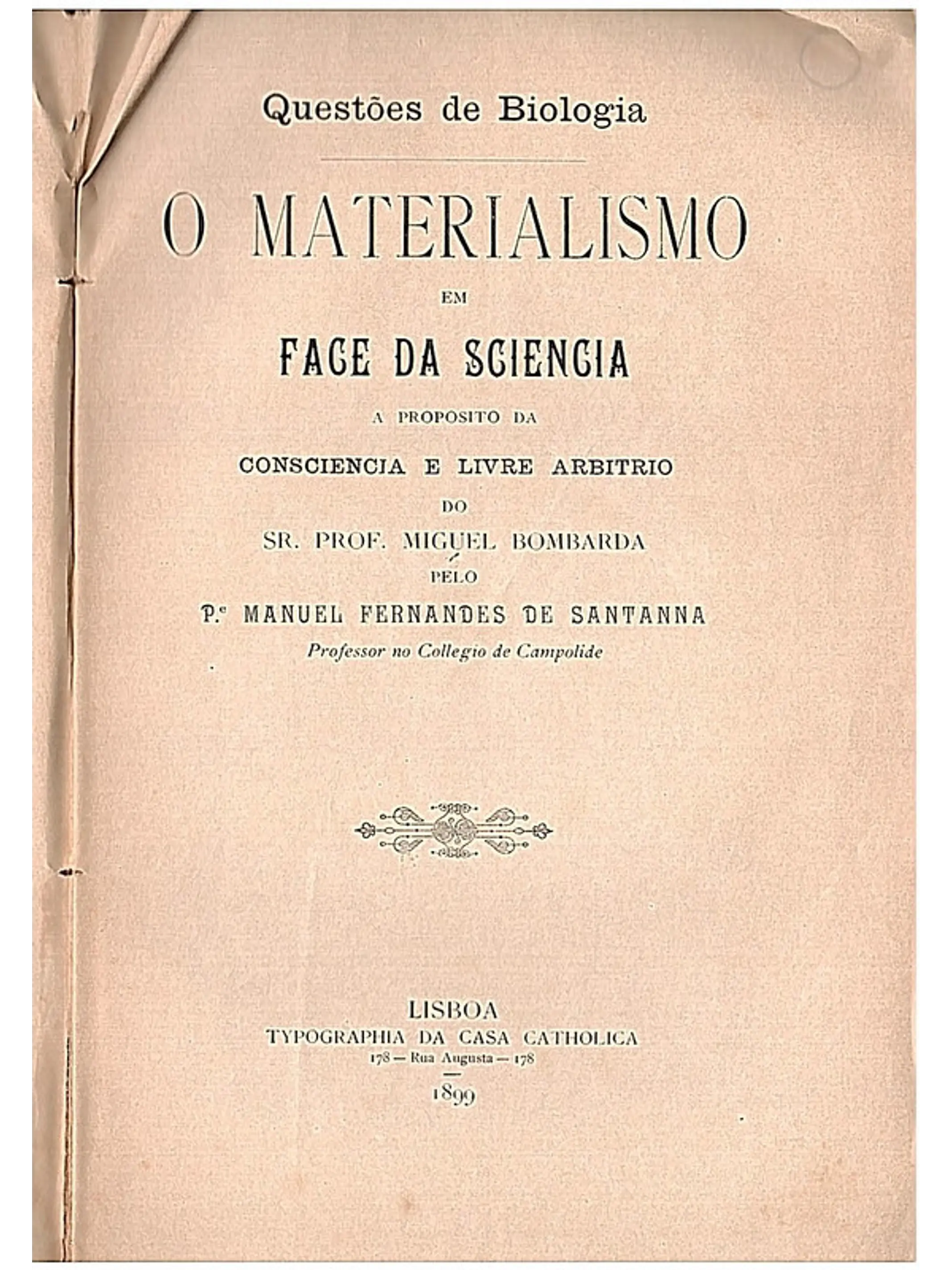 O materialismo em face da sciencia (volume I) 1