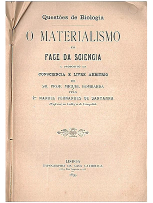 O materialismo em face da sciencia (volume I)