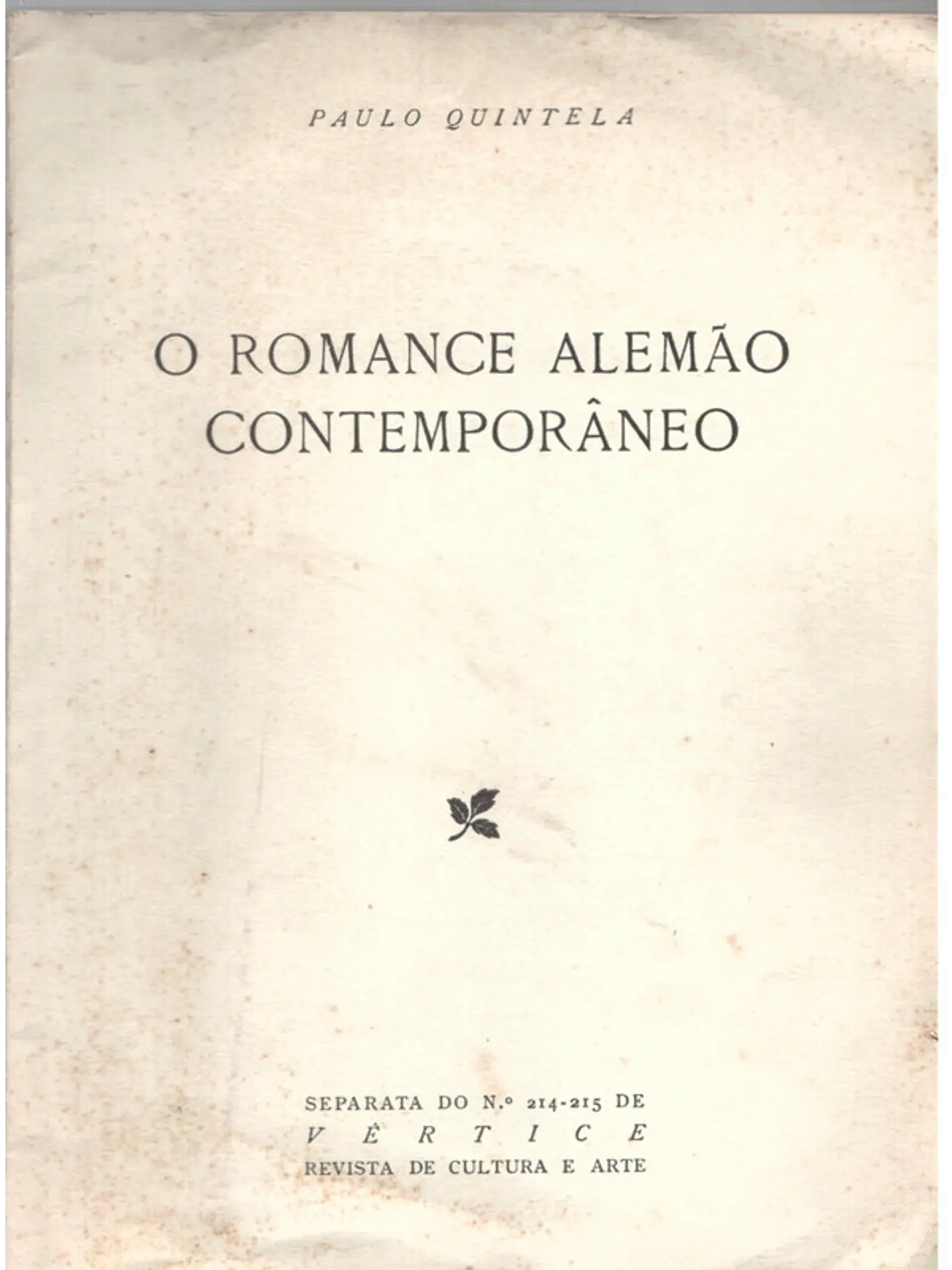 O romance alemão contemporâneo 1