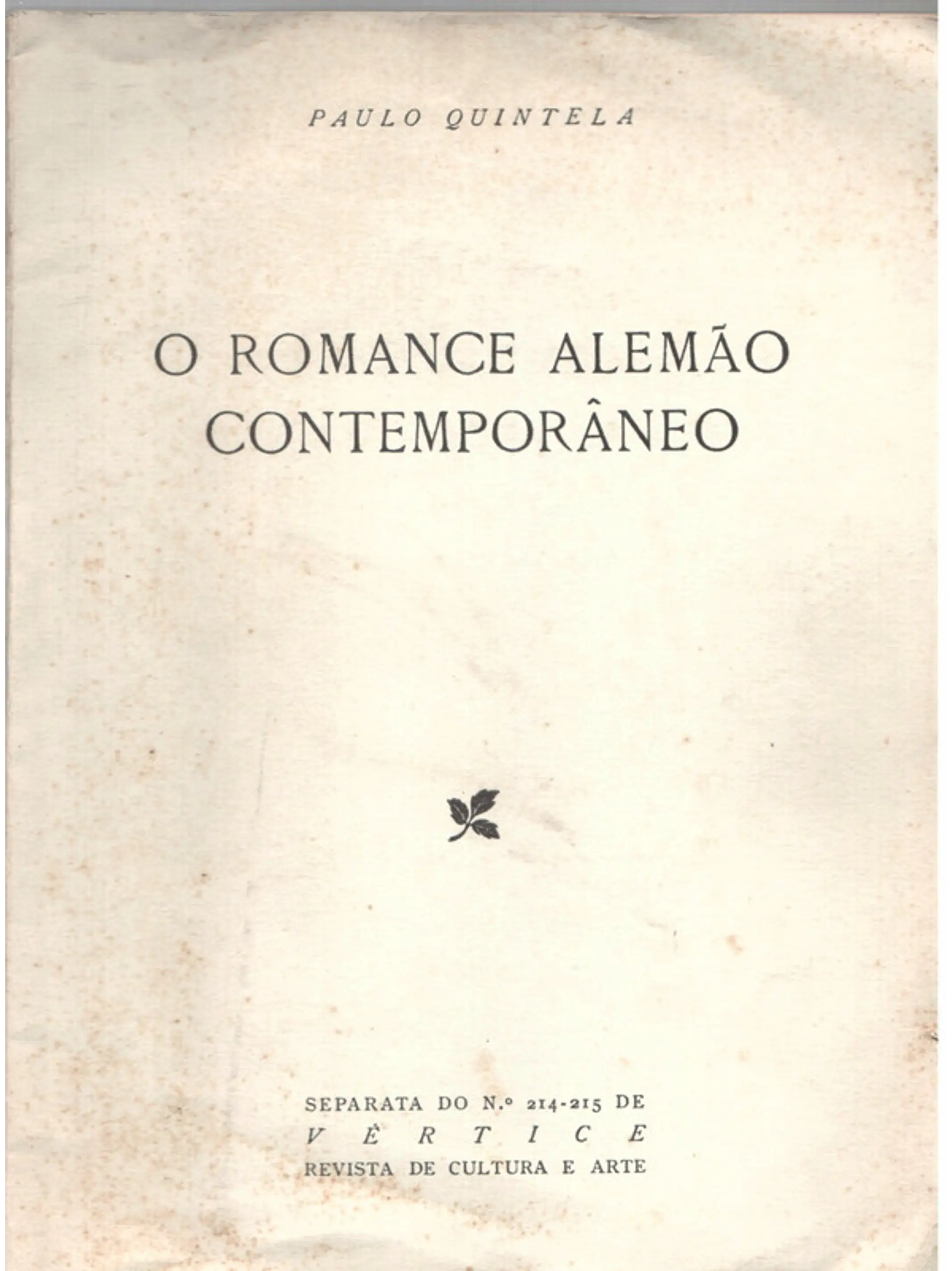O romance alemão contemporâneo 1