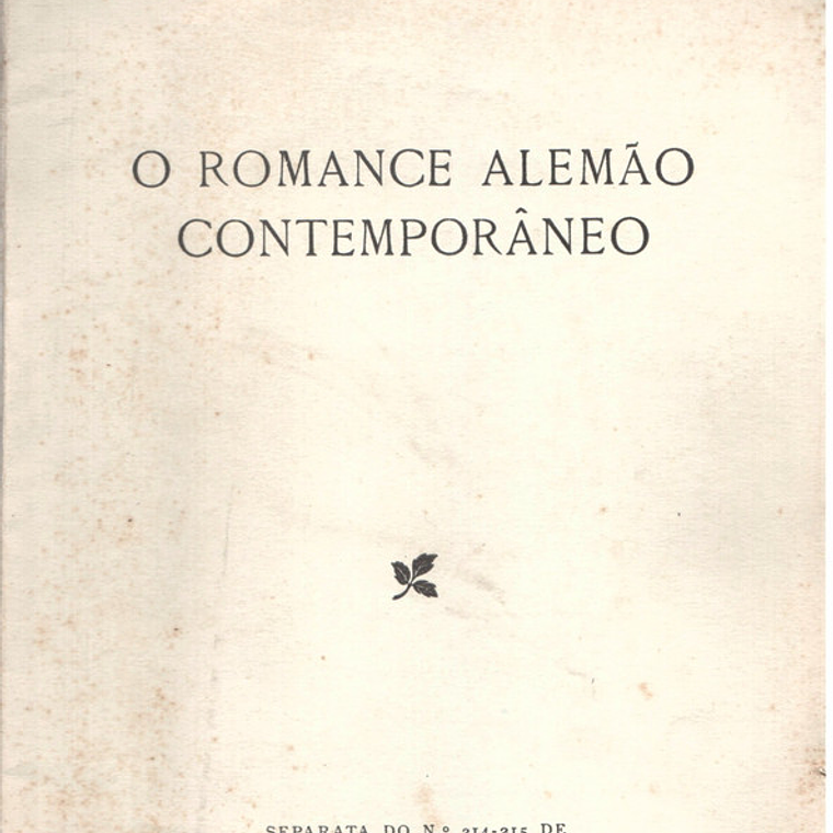 O romance alemão contemporâneo 1
