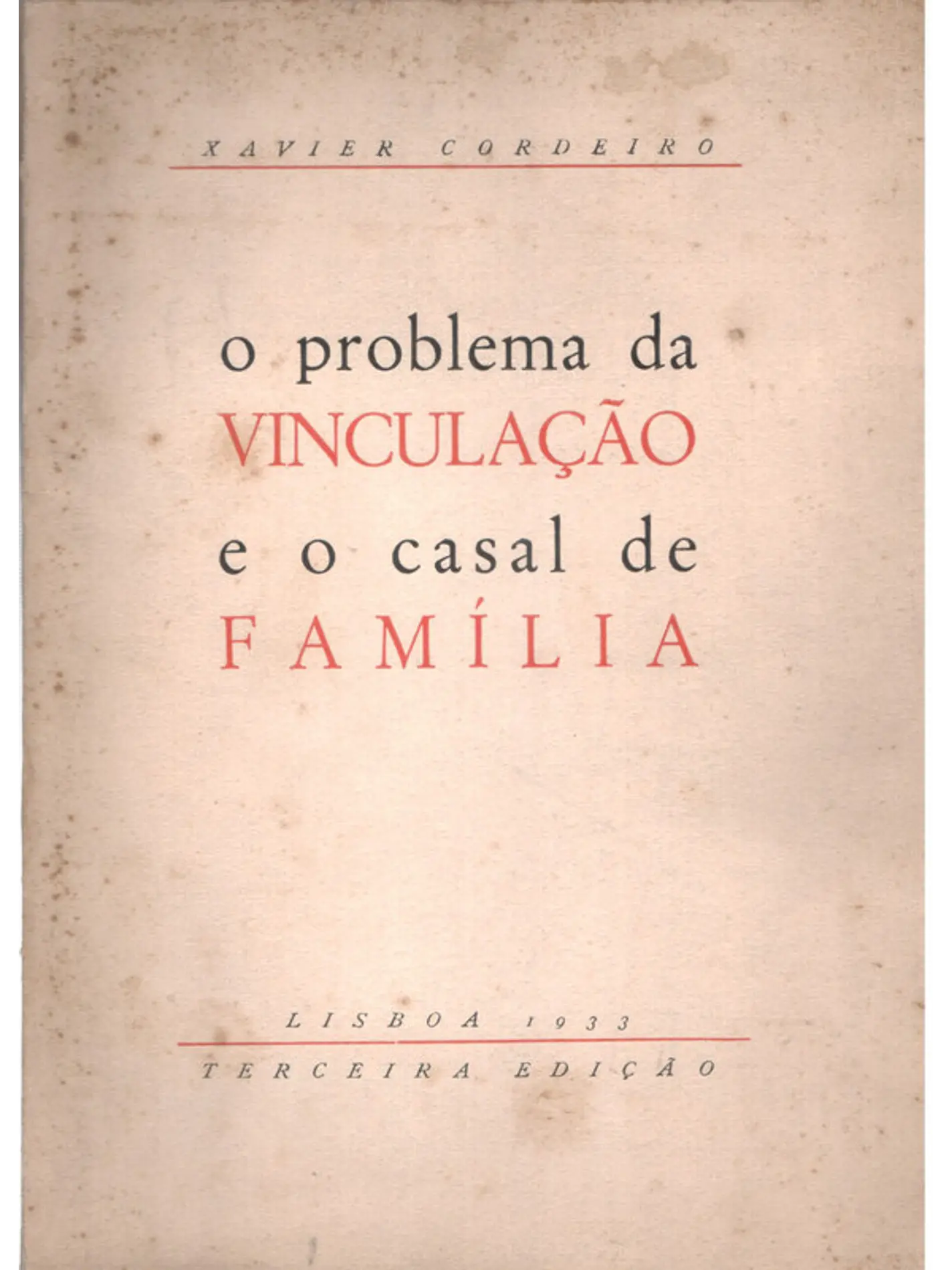 O problema da vinculação e o casal de família 1