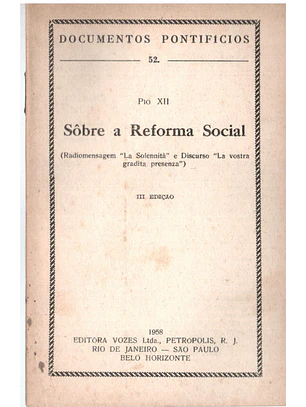 Documentos pontifícios - 52 - Sobre a reforma social