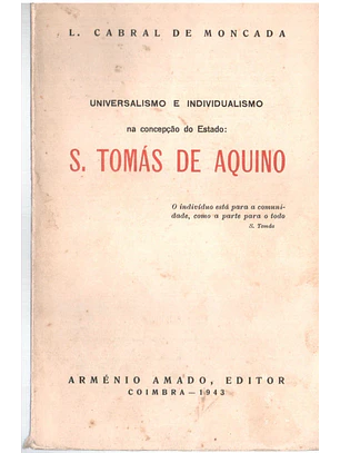 Universalismo e individualismo na concepção do estado - São Tomás de Aquino