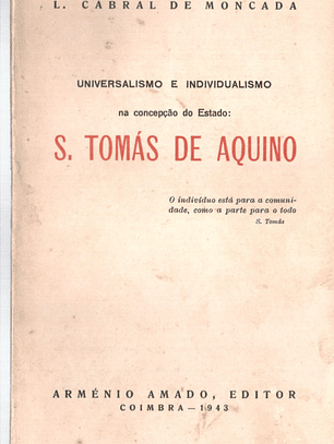 Universalismo e individualismo na concepção do estado - São Tomás de Aquino