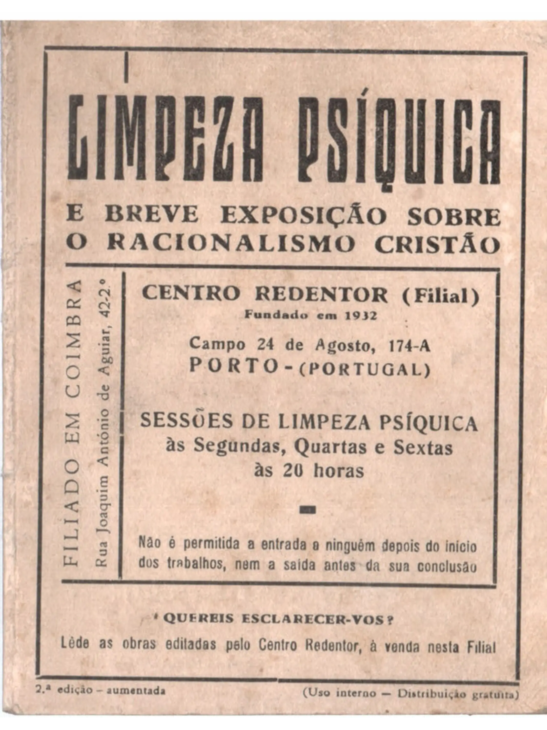 Limpeza psíquica e breve a exposição sobre o racionalismo cristão 1