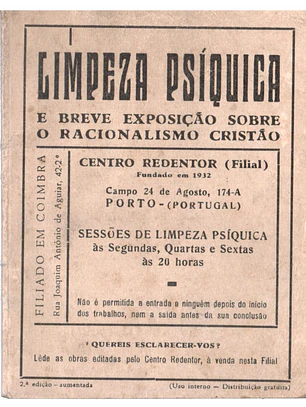 Limpeza psíquica e breve a exposição sobre o racionalismo cristão