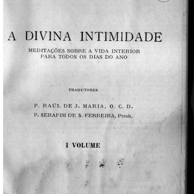 A divina intimidade - volume 1 1