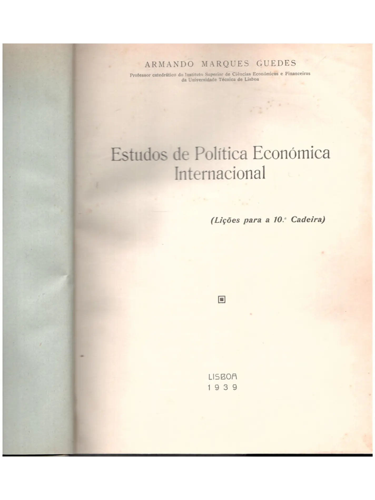 Estudos de política económica Internacional 1