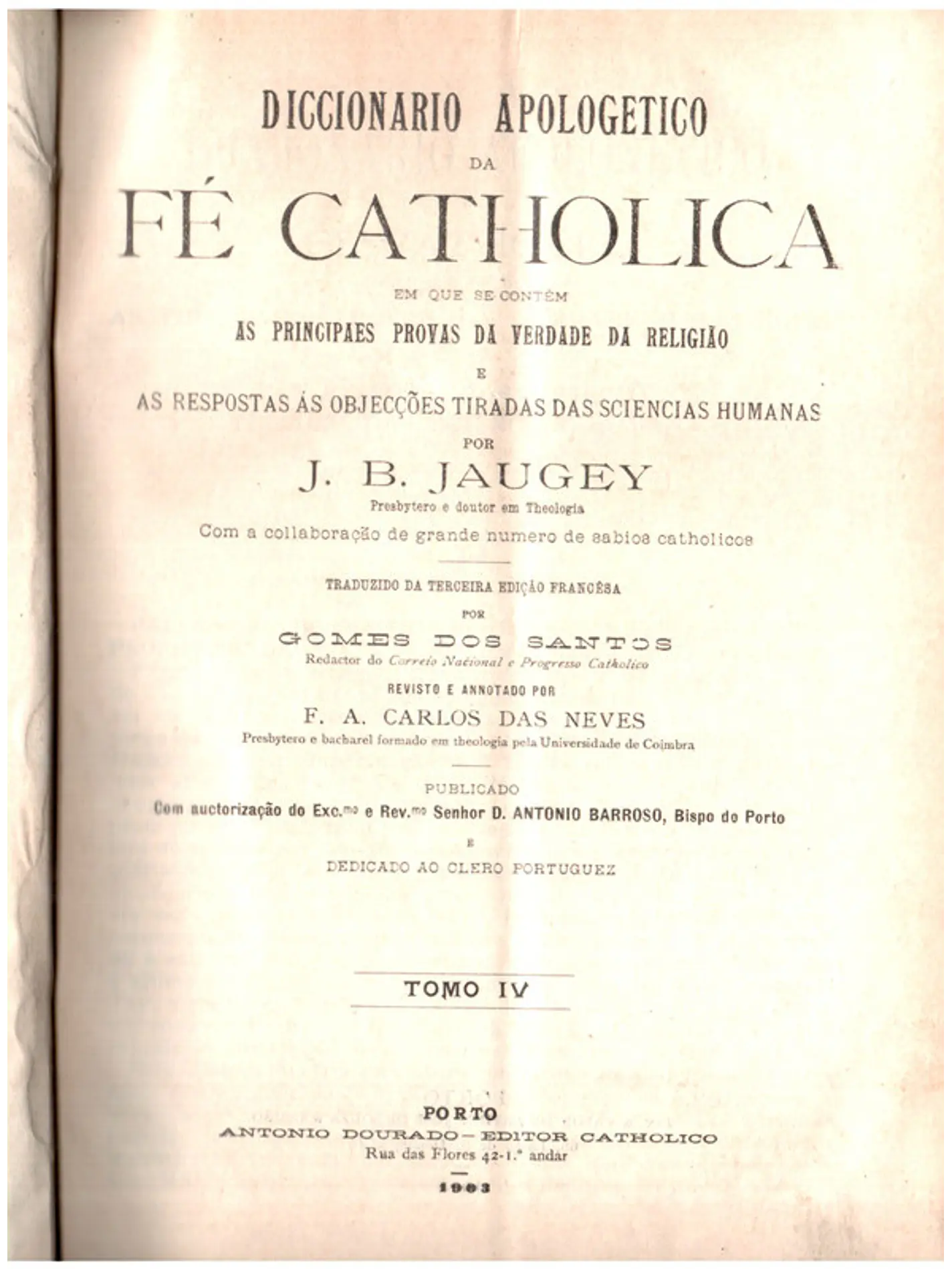 Dicionário apologético da fé católica - Volume 4 1