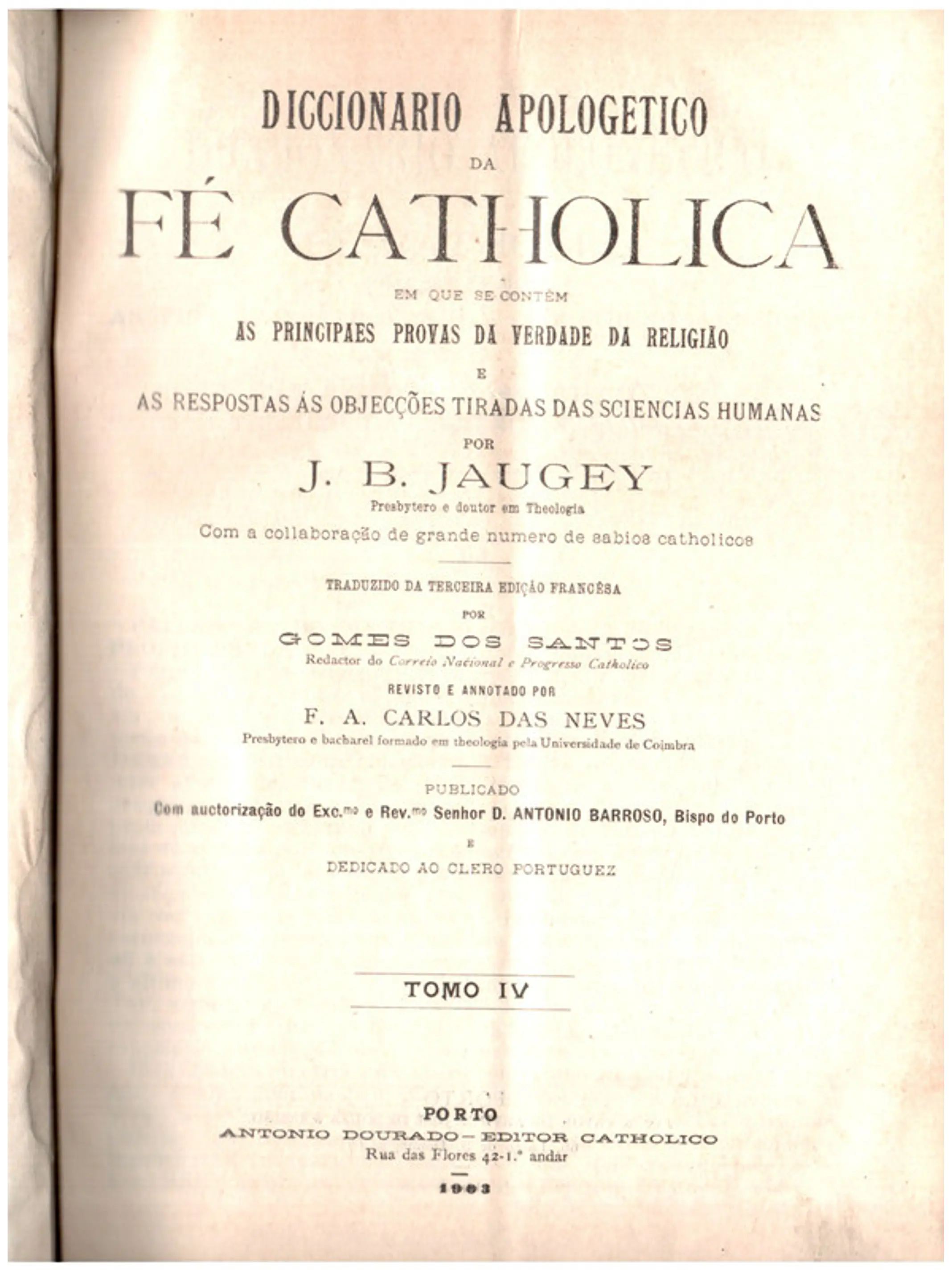 Dicionário apologético da fé católica - Volume 4 1