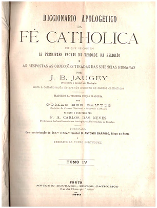 Dicionário apologético da fé católica - Volume 4