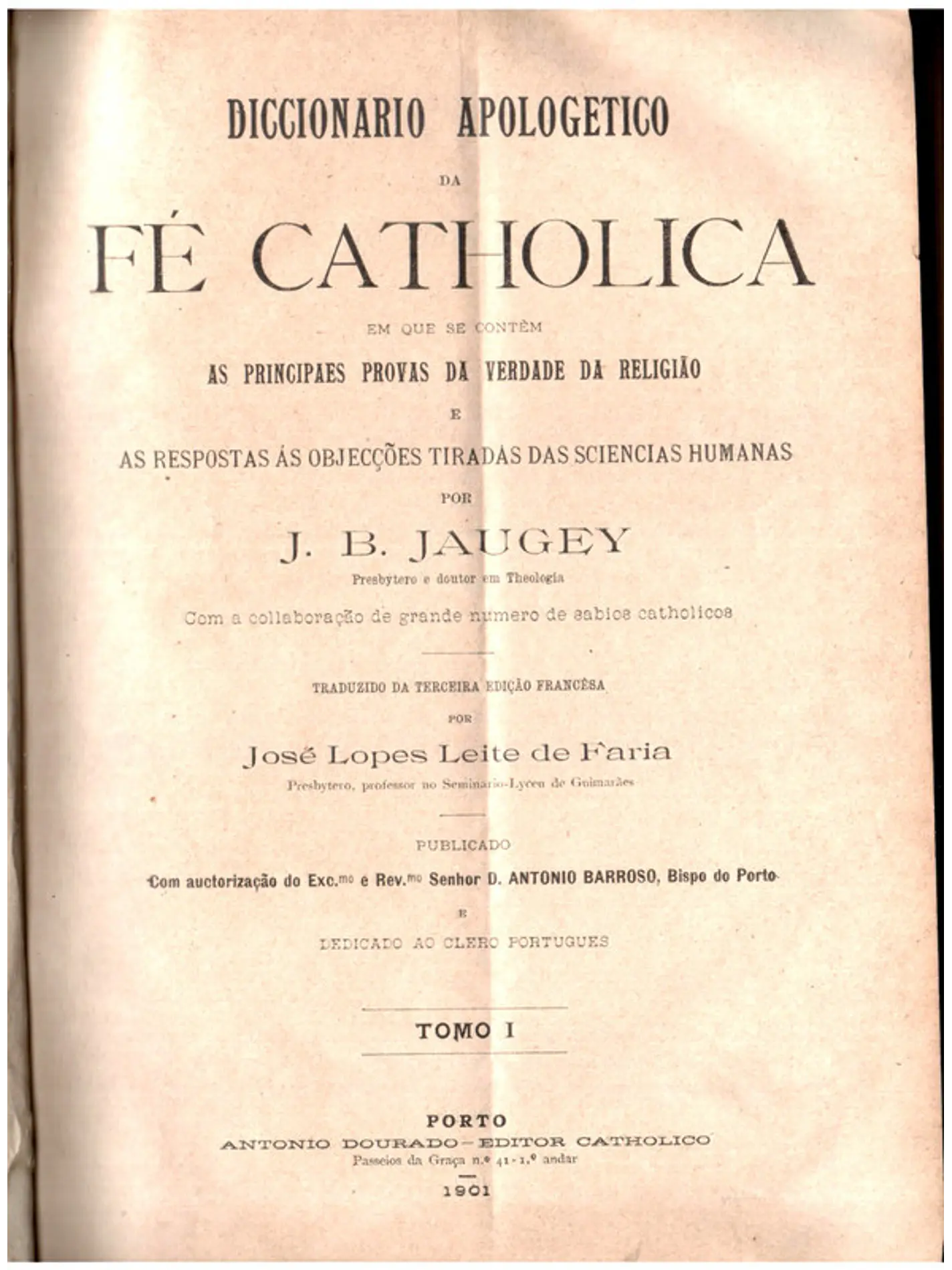 Dicionário apologético da fé católica - Volume 1 1