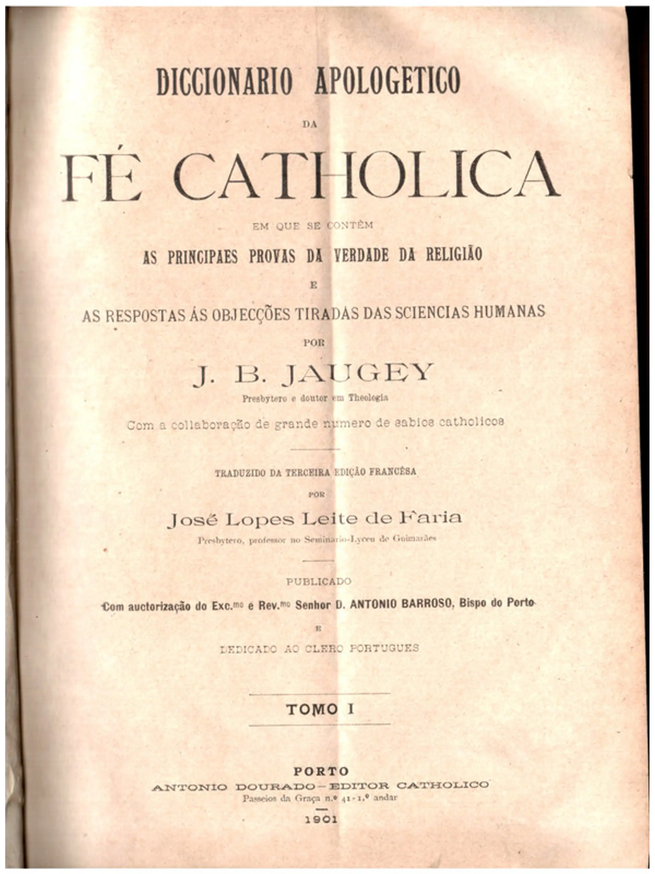 Dicionário apologético da fé católica - Volume 1 1