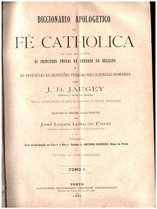 Dicionário apologético da fé católica - Volume 1
