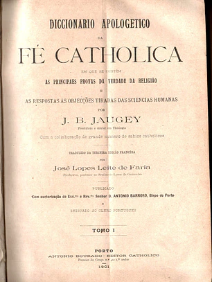 Dicionário apologético da fé católica - Volume 1