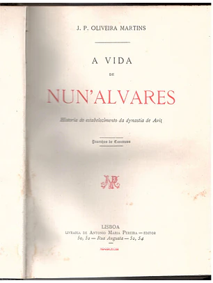 A vida de Nuno Álvares História do estabelecimento da dinastia de avis