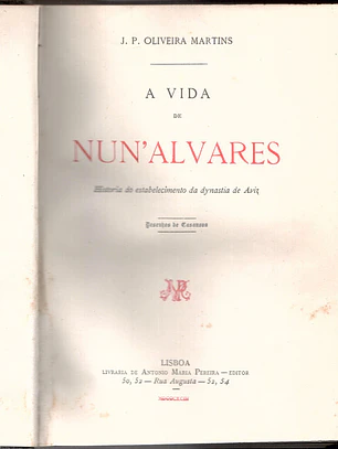 A vida de Nuno Álvares História do estabelecimento da dinastia de avis