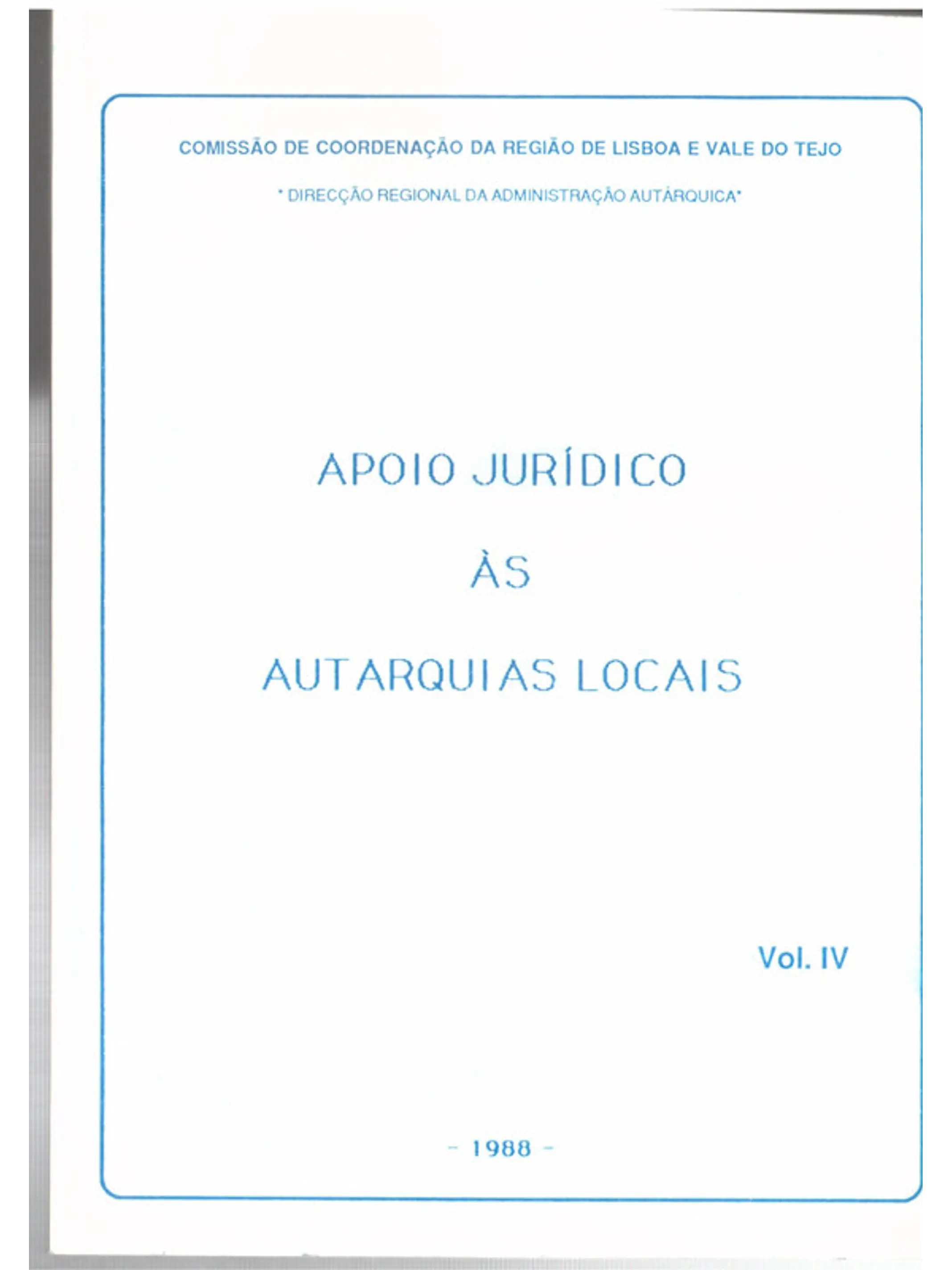 Apoio jurídico às autarquias locais volume quarto 1
