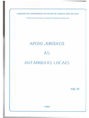 Apoio jurídico às autarquias locais volume quarto