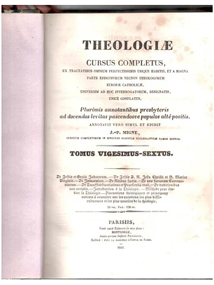 Theologiae - Cursus completus - Volume 26