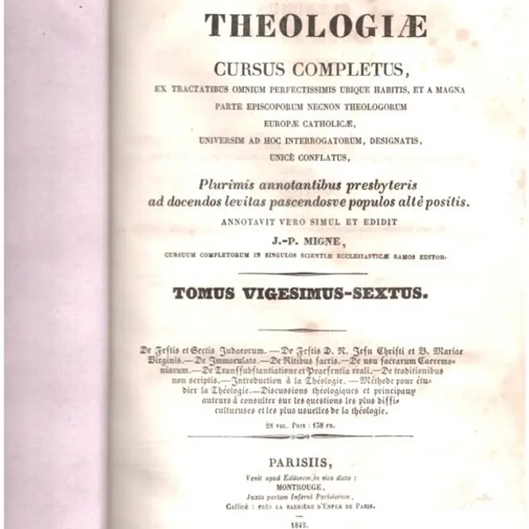 Theologiae - Cursus completus - Volume 26 1