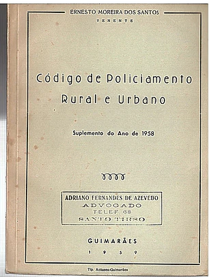 Código de policiamento rural e urbano - suplemento