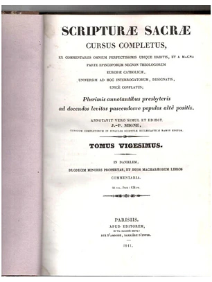Scripturae Sacrae - cursus completus - Tomus vigesimus