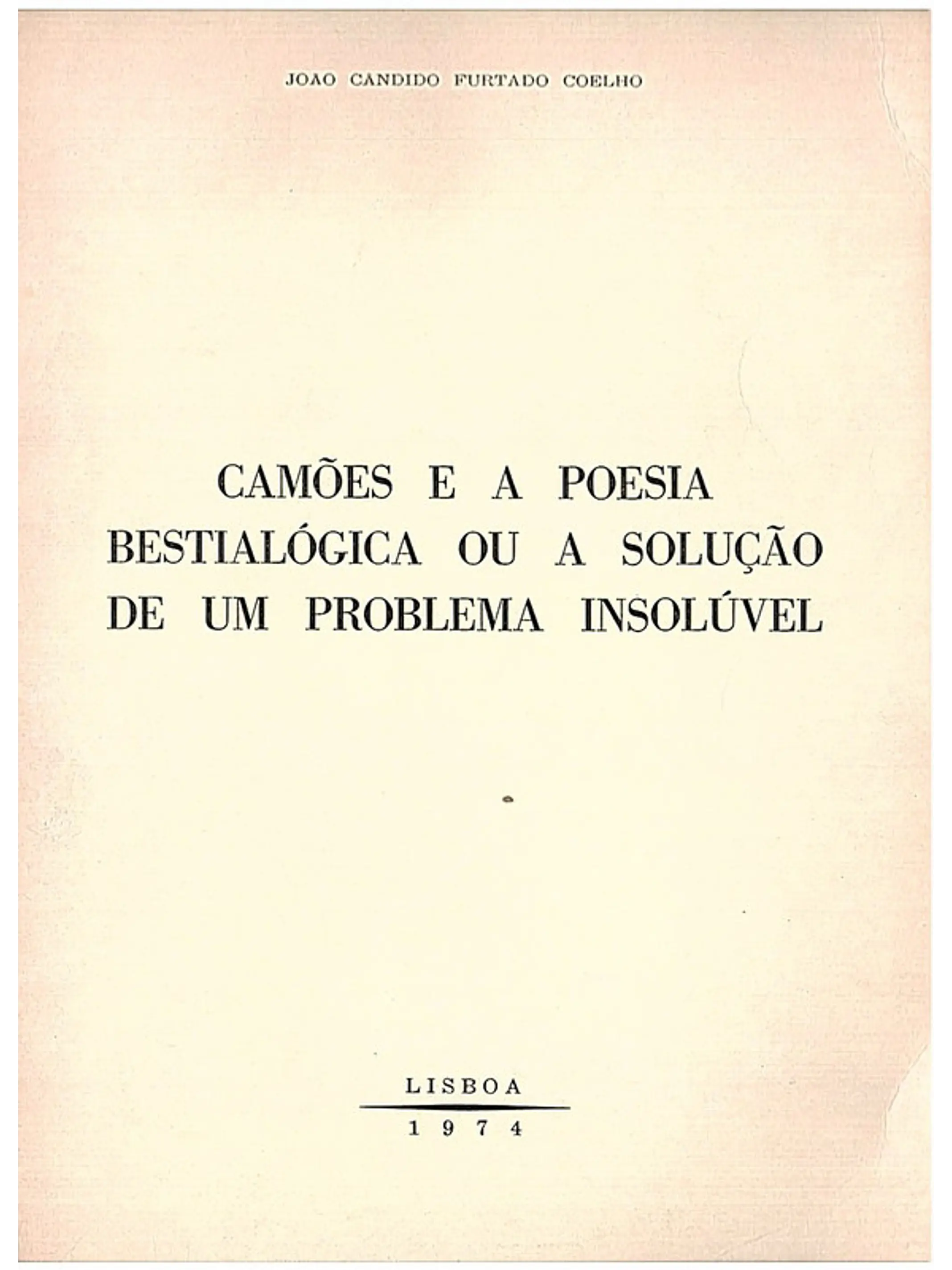 Camões e a poesia bestialógica ou a solução de um problema insolúvel (separata) 1