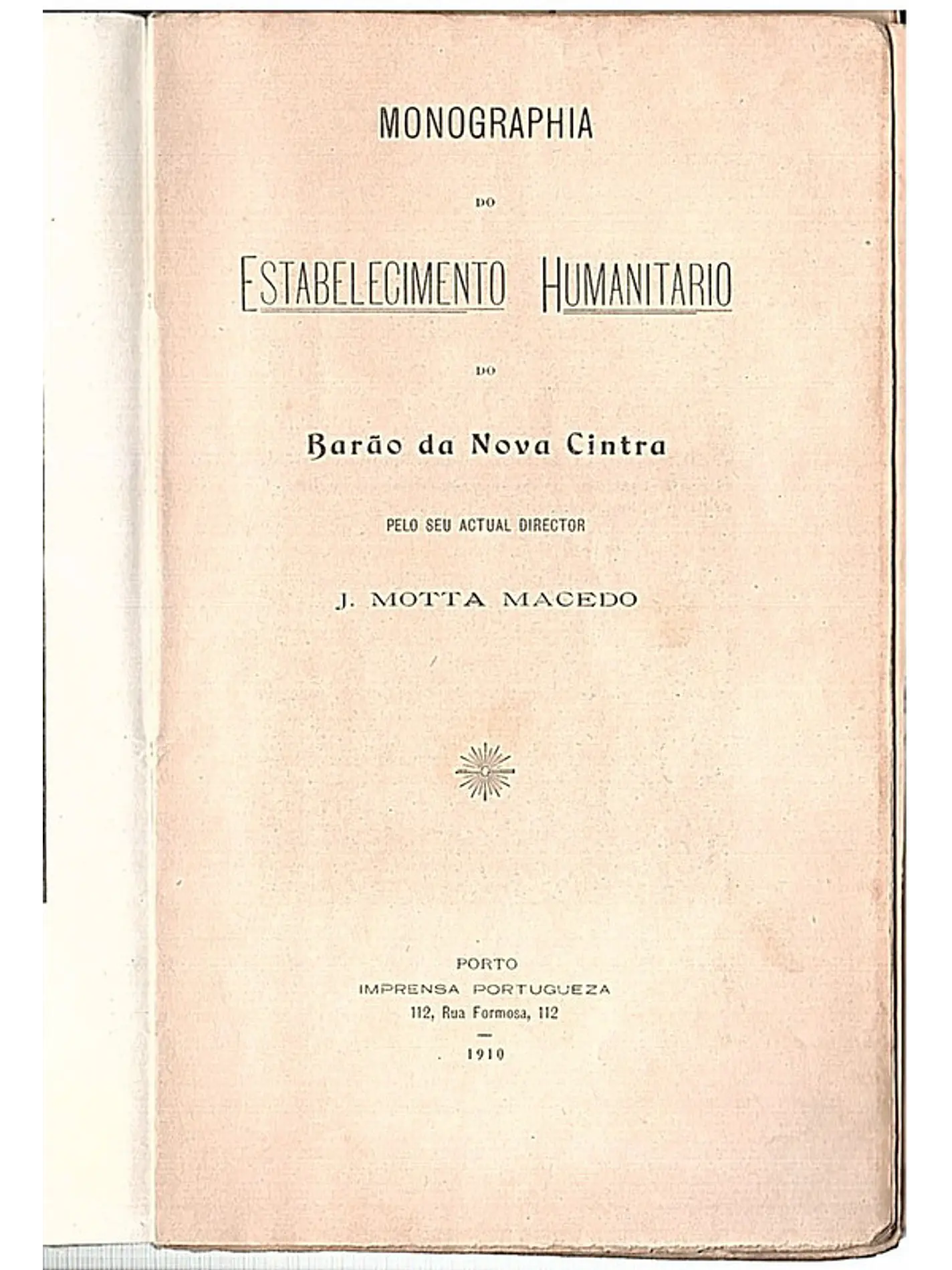 Monographia do estabelecimento humanitário do Barão da nova Cintra 1