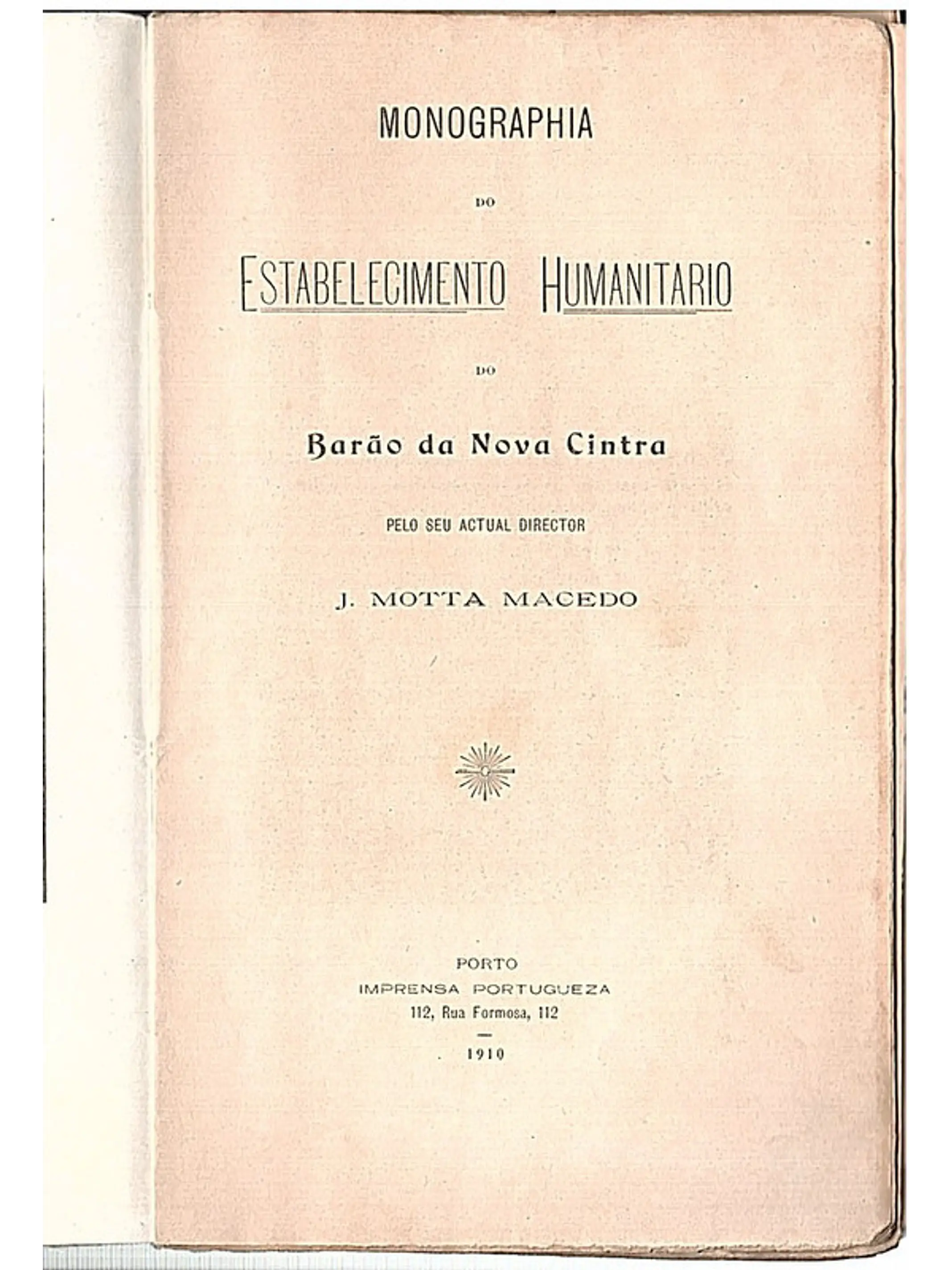 Monographia do estabelecimento humanitário do Barão da nova Cintra 1