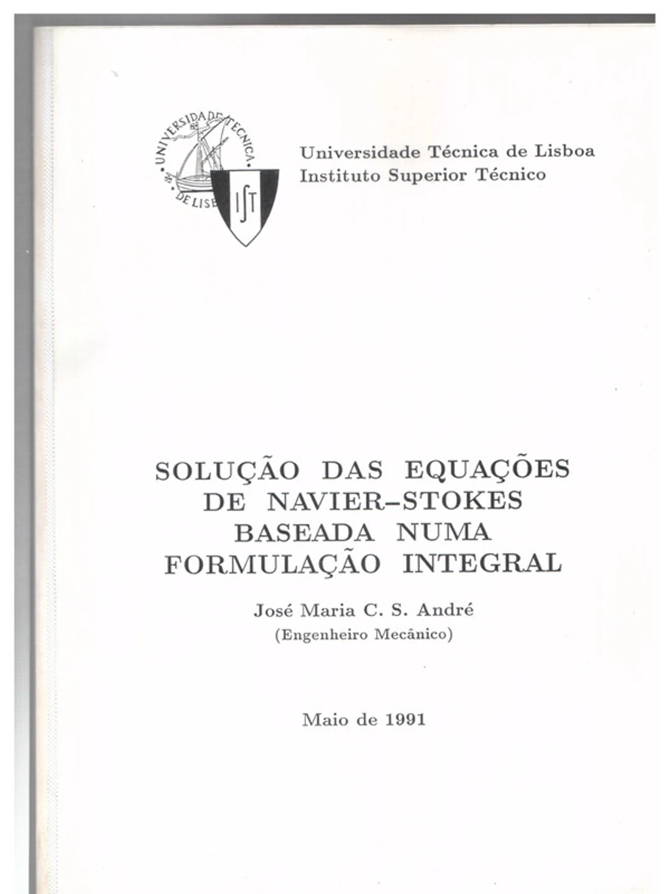Solução das equações de Navier-Stokes baseada numa formulação integral 1