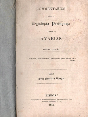 Comentários sobre a legislação portuguesa acerca de avarias