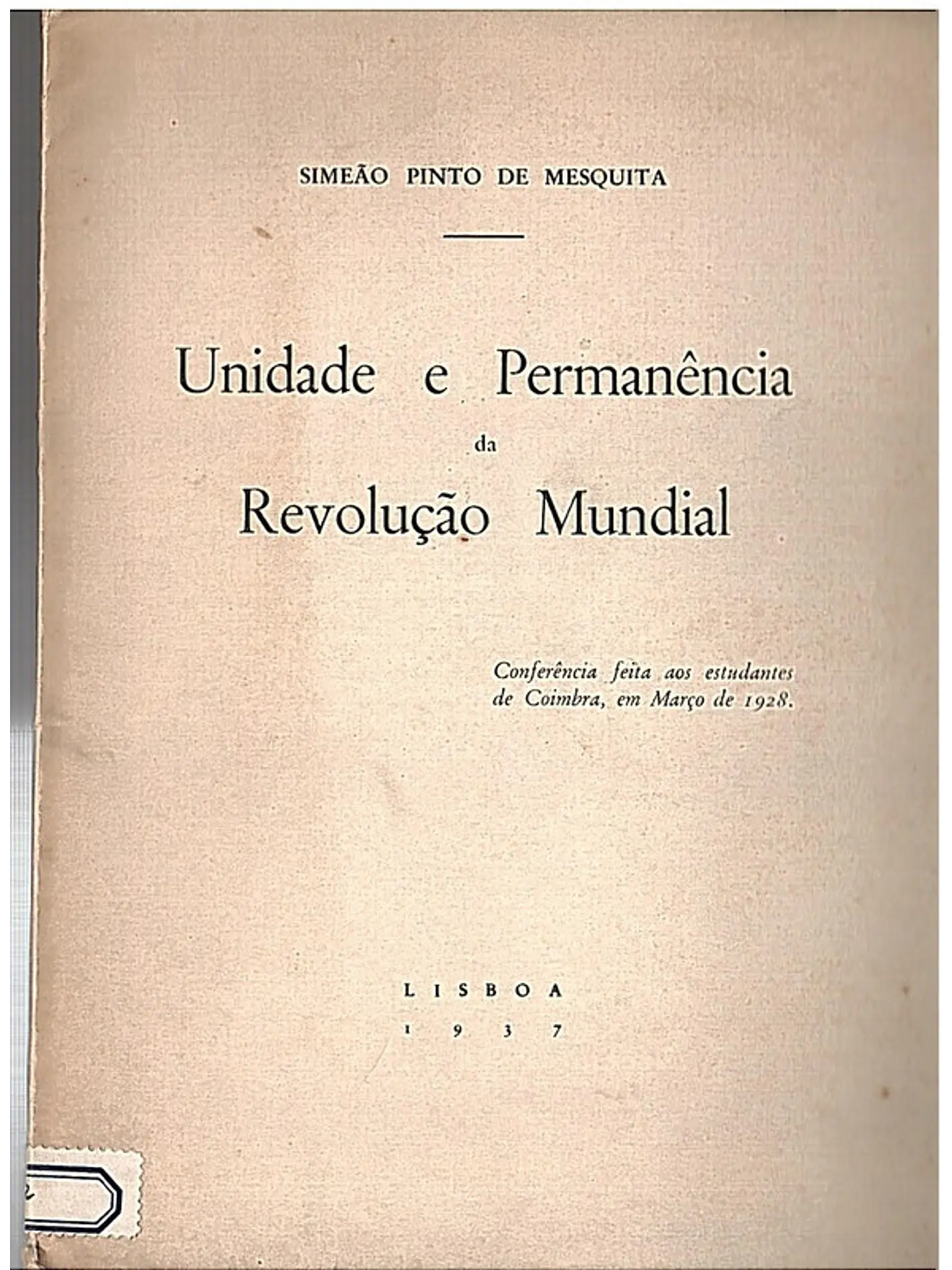 Unidade e permanência da revolução mundial 1
