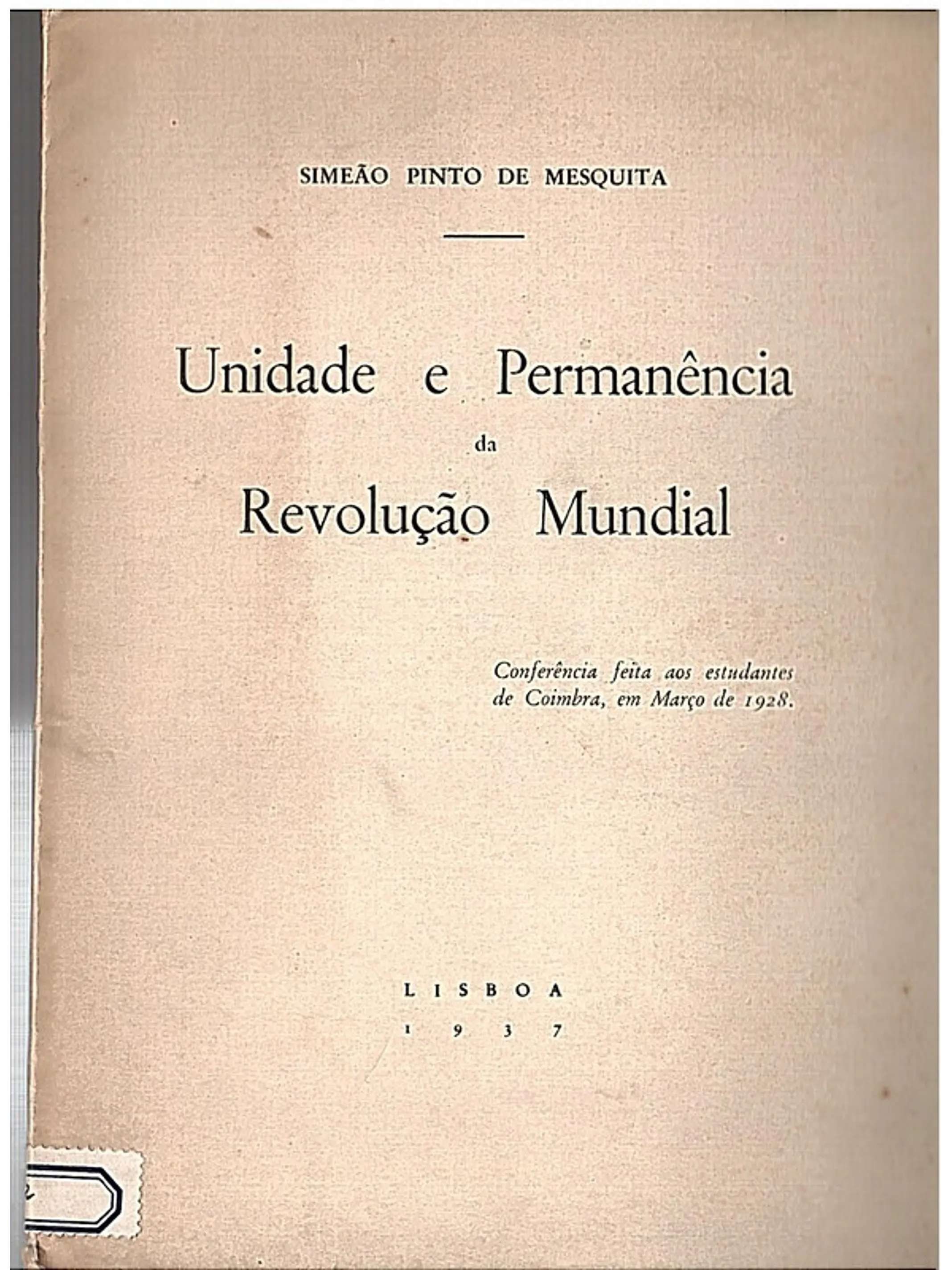 Unidade e permanência da revolução mundial 1