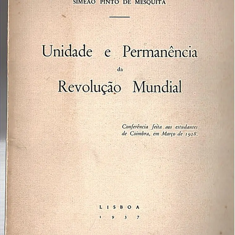 Unidade e permanência da revolução mundial 1